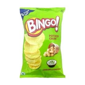 Bingo Cream and Onion Potato Chips