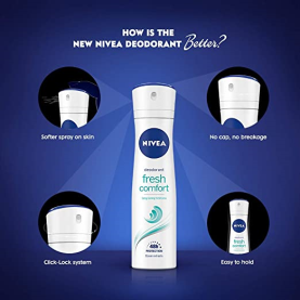 NIVEA Deodorant, Fresh Comfort, Women, 150ml