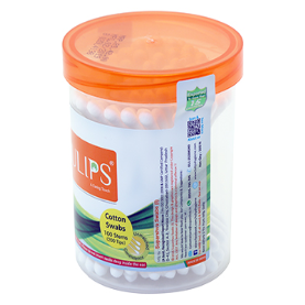 Tulips Cotton Ear Buds/Swabs 100% pure & soft Cotton,100 Sticks/ 200 Tips in a PP Jar